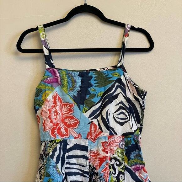 Chaudry KE S mini dress bohemian 100% cotton zebra floral snakeskin - Picture 4 of 9